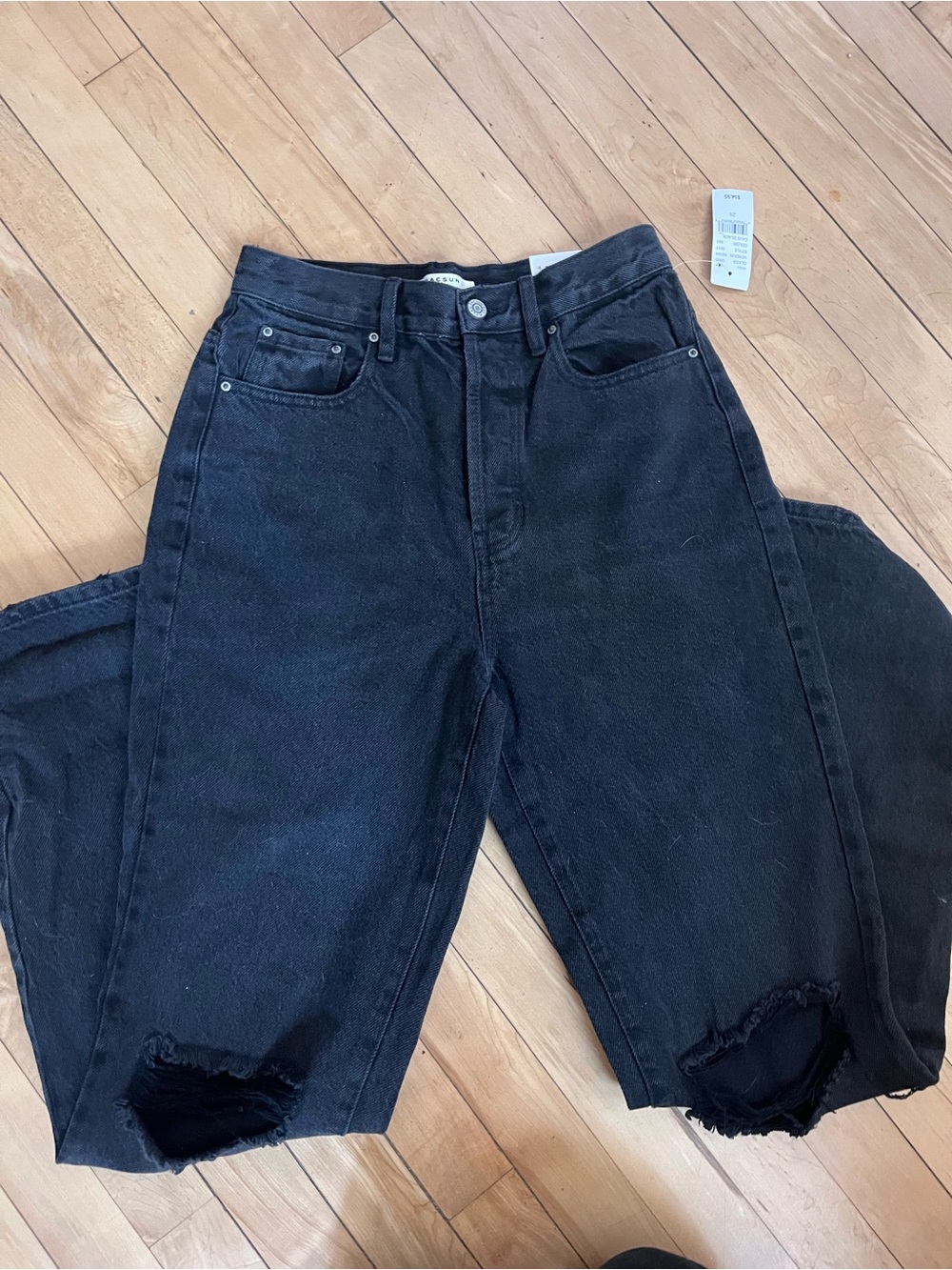 PacSun Washed Black Distressed Boyfriend Jeans